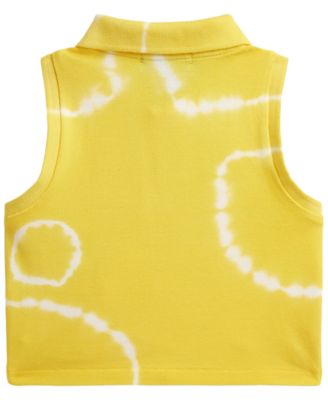 Girls' 2T-6X Tie-Dye Mesh Boxy Polo Shirt