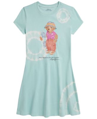 Girls' 7-16 Tie-Dye Polo Bear Cotton Jersey Dress