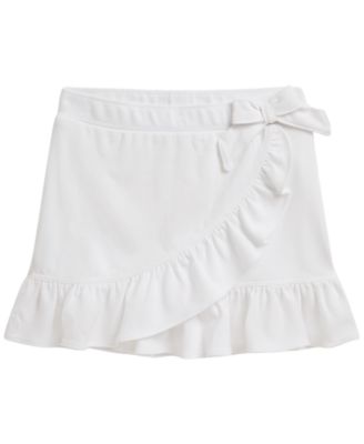 Girls' 2T-6X Ruffled Stretch Mesh Wrap Skort