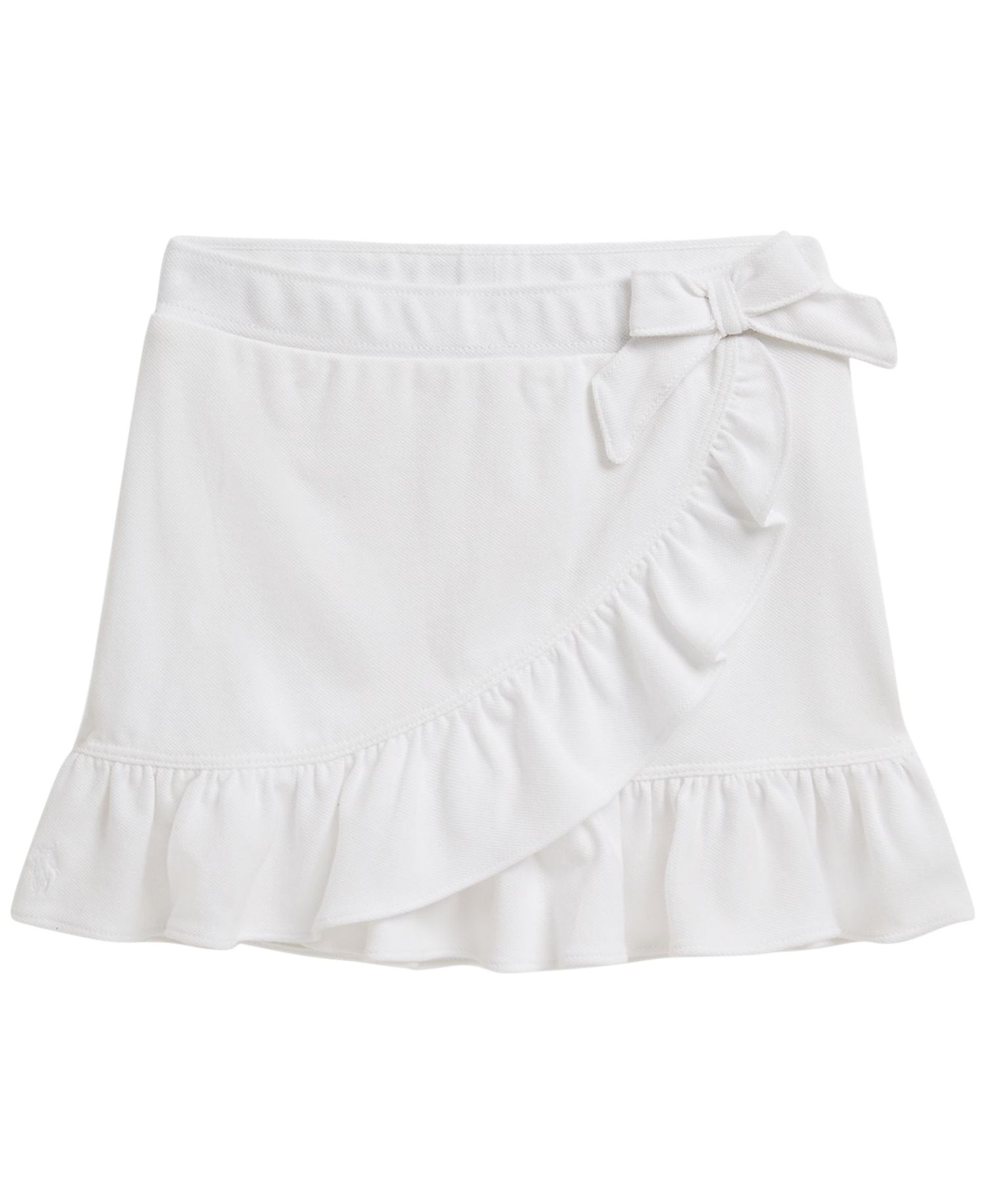Girls' 2T-6X Ruffled Stretch Mesh Wrap Skort
