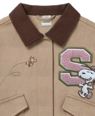 Girls' 2T-6X Snoopy Twill Barn Jacket