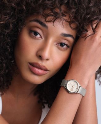 Women's OB Classic Bee Silver Tone Stainless Steel Mesh Bracelet Watch, 29.8mm