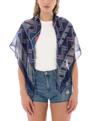 Satin Abstract Square Scarf