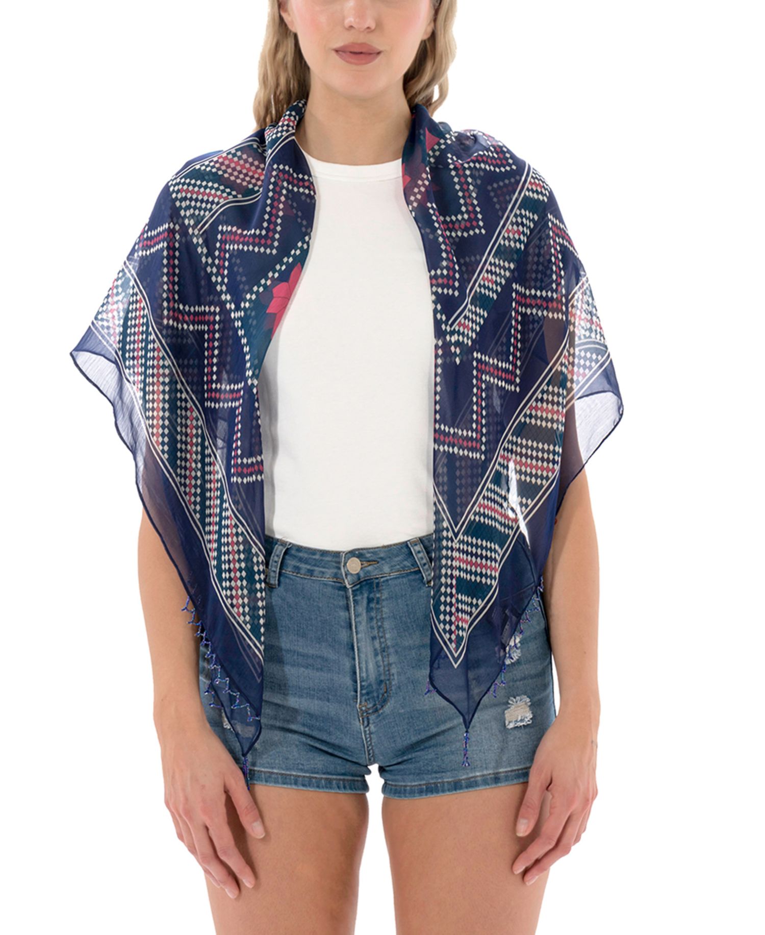 Satin Abstract Square Scarf