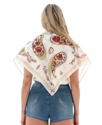 Satin Paisley Square Scarf