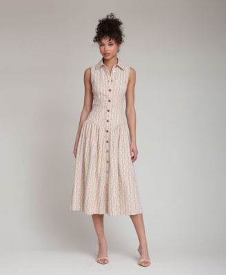 Women's Spread Collar Midi Dress