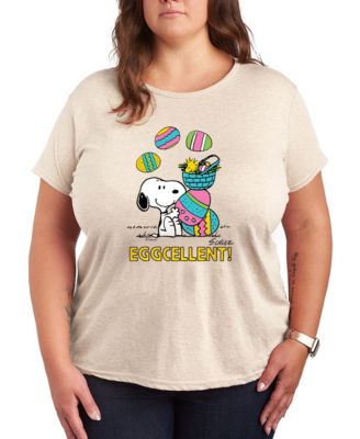 Plus Size Peanuts Eggcellent Snoopy Easter Short-Sleeve Graphic T-Shirt