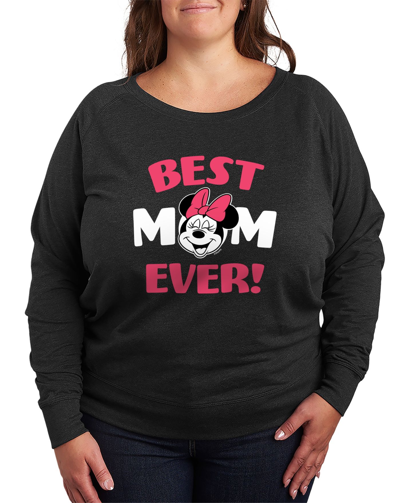 Женская футболка Hybrid Apparel Plus Size Disney Best Mom French Terry Long-Sleeve, цвет: Меланжевый угольный — фото 2