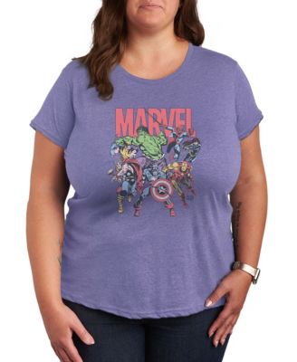 Plus Size Marvel Group Faded Short-Sleeve Graphic T-Shirt