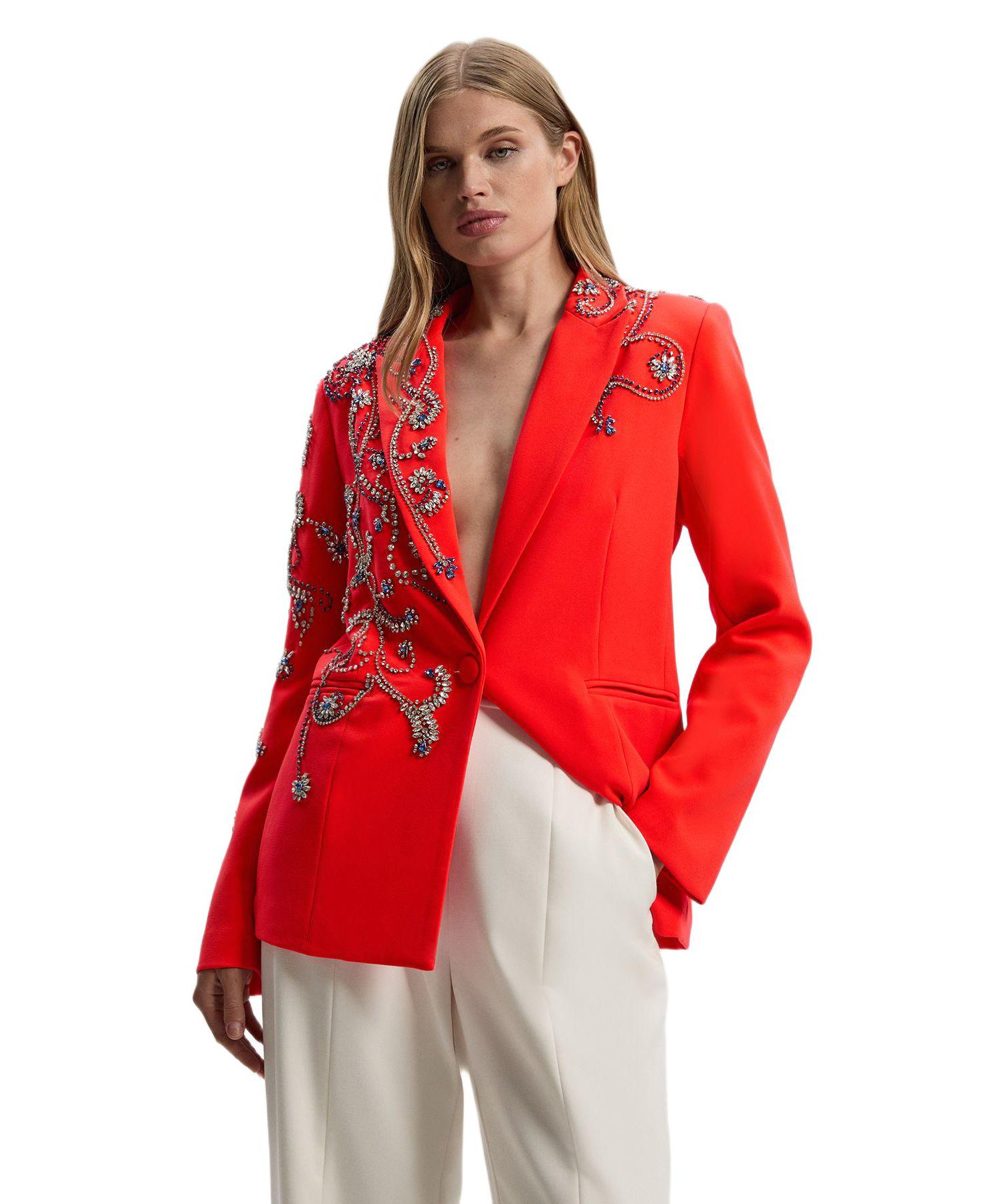 Women's Embellished Single Breasted Blazer