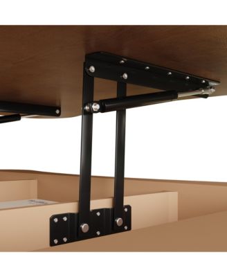 Lift Top Coffee Table - Fluted-Panel Wooden Center Table, Hidden Storage, Silent Hydraulic Lift, Curved Corners for Living Room (Walnut)