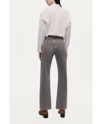 Women's Washed Straight-Leg Jeans