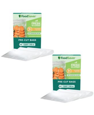 Quart Pre-Cut Vacuum Sealing Storage Bags, 43-Count, Pack of 2