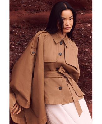 Women's Cape Detail Trench Coat