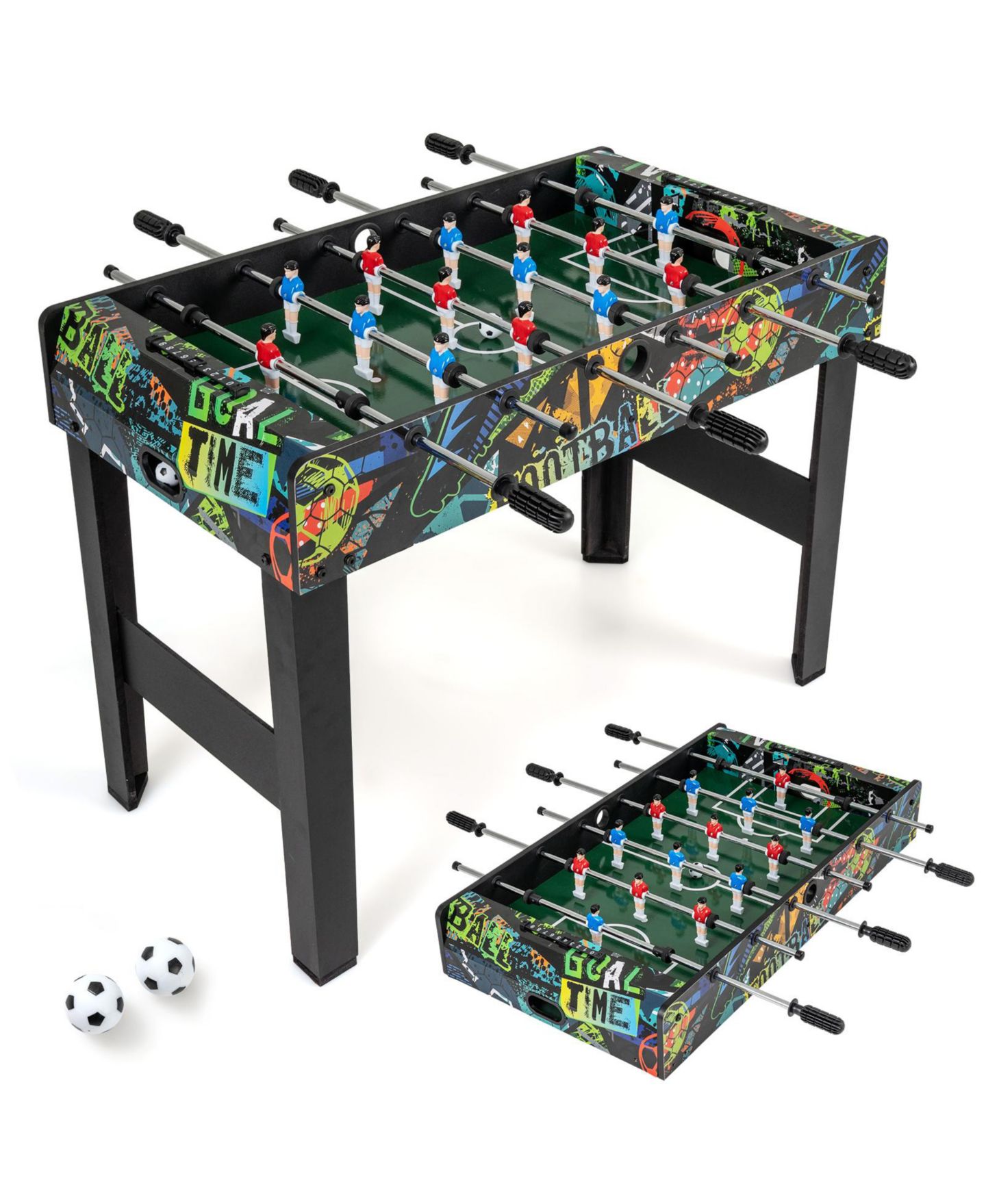 Детская игрушка Mecale Mini 2-in-1 Foosball Game Table with Detachable Legs, Ages 6+, цвет: Чёрный — фото 1