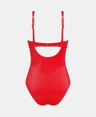 Women's Shimmering One-Piece Swimsuit with Plunging Neckline