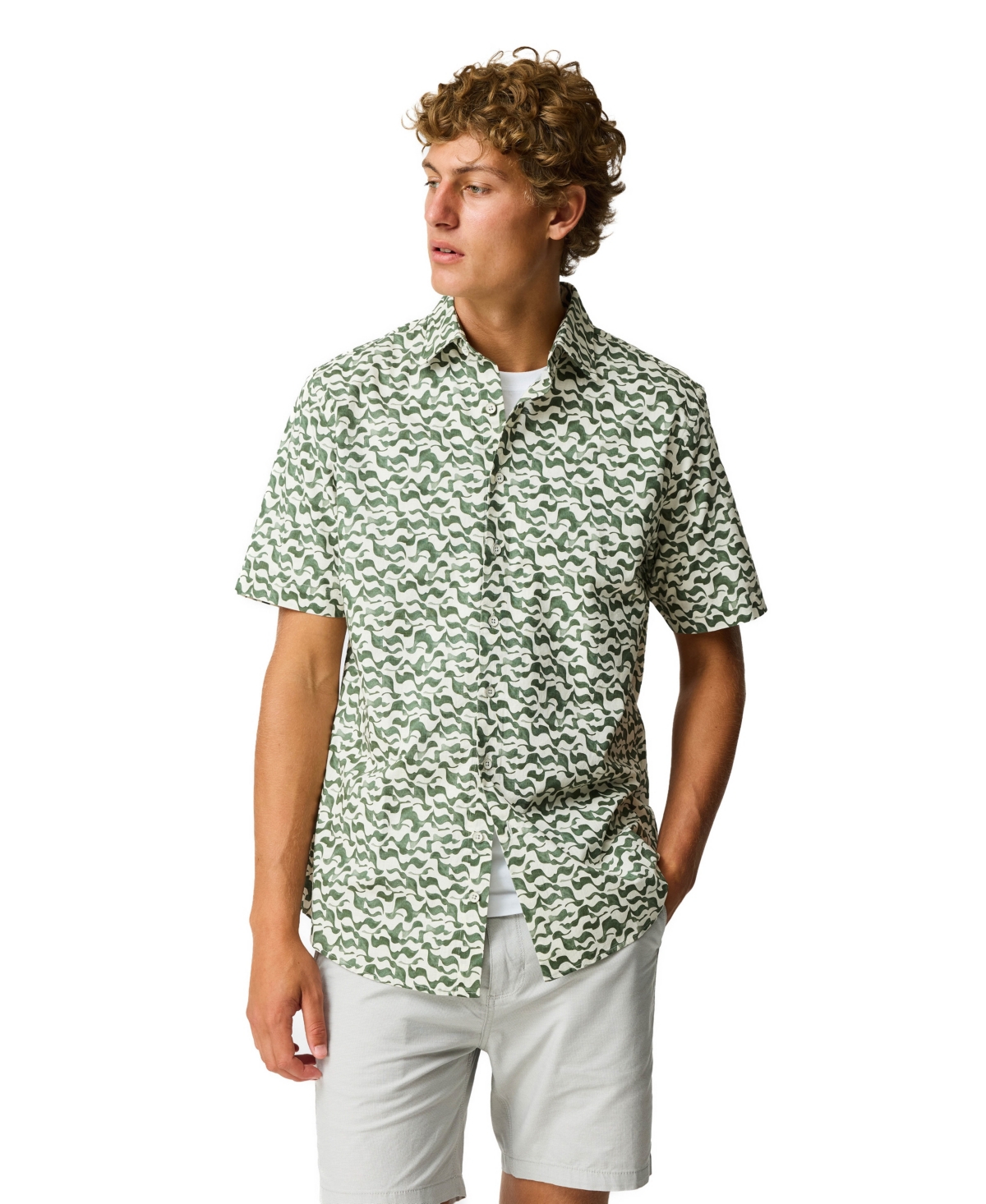 Rodd & Gunn Men's Classic Fit Bendigo Short Sleeve Shirt - Kelp