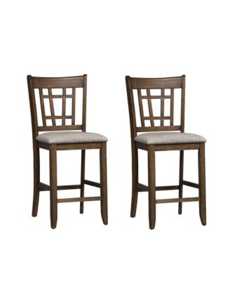 Liberty Furniture Santa Rosa 24 Inch Lattice Back Counter Chair-Set of 2 in Antique Honey