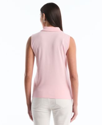 Petite Sleeveless Polo Top