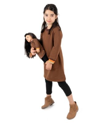 Big Girls Matching Doll Long Sleeve Tunic Sweatshirt Dress