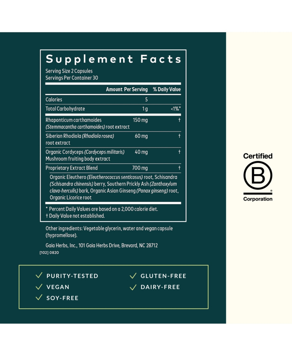 Gaia Herbs Adrenal Health Jump Start - Helps Sustain Healthy Energy and Stress Levels - With Cordyceps, Schisandra, Rhodiola, and Licorice