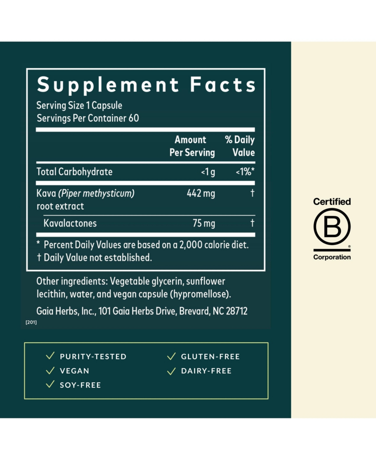Gaia Herbs Kava Root - Helps Sustain a Sense of Natural Calm and Relaxation During Times of Stress - Made With Noble Kava Cultivars
