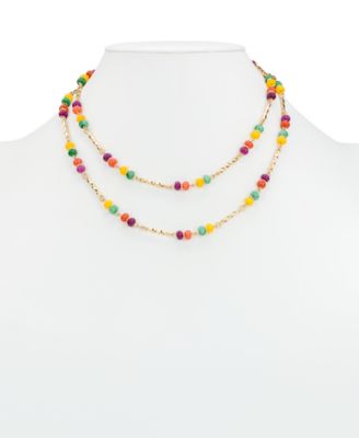 Gold-Tone Plated Triple Modular Necklace