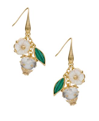 Gold-Tone Plated Strawberry Wire Drop Earrings