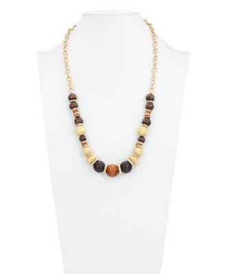 Gold-Tone Plated Long Beaded Necklace