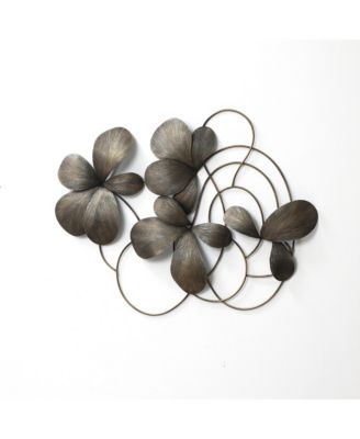 Metal Wall Art, 42” Wide Abstract Floral Decor