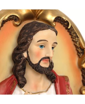 Sacred Jesus Wall Plaque, Oval Christian Home Decor Plaque for Prayer Room & Faith Display