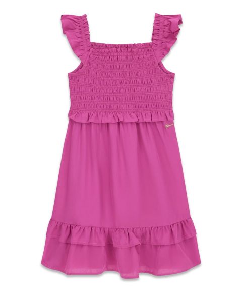 Платье GUESS Poplin Sleeveless Dress для девочек, цвет: Розовый