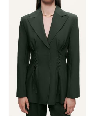 Women's Lace-Up Waist Tailored Blazer