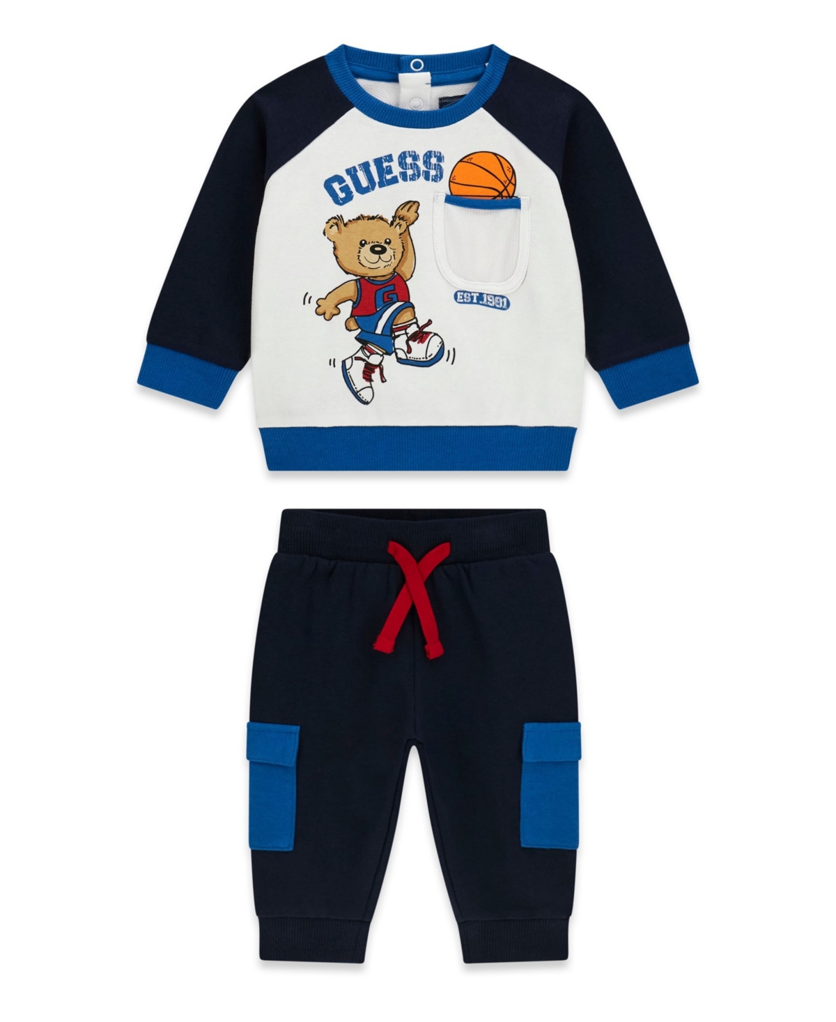 Guess Baby Boys' Long-Sleeve Top and Cargo Sweatpant, 2-Piece Set