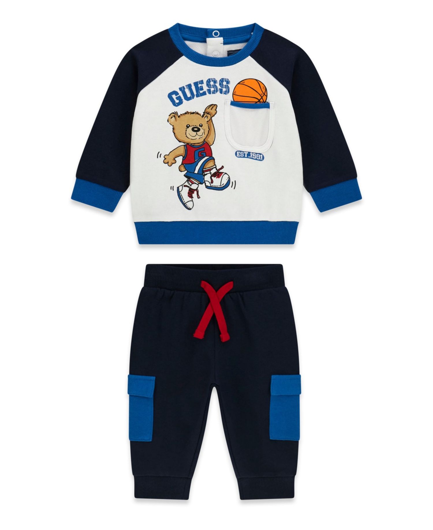Baby Boys' Long-Sleeve Top and Cargo Sweatpant, 2-Piece Set