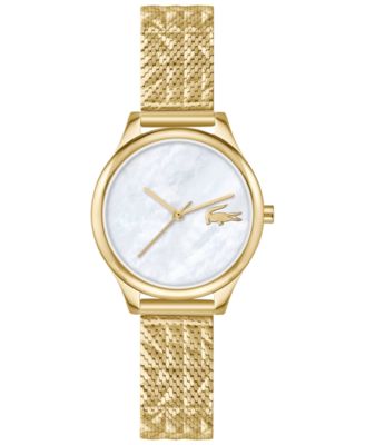 Women's Crocodelle Gold Tone Stainless Steel Textured Mesh Bracelet Watch 28mm