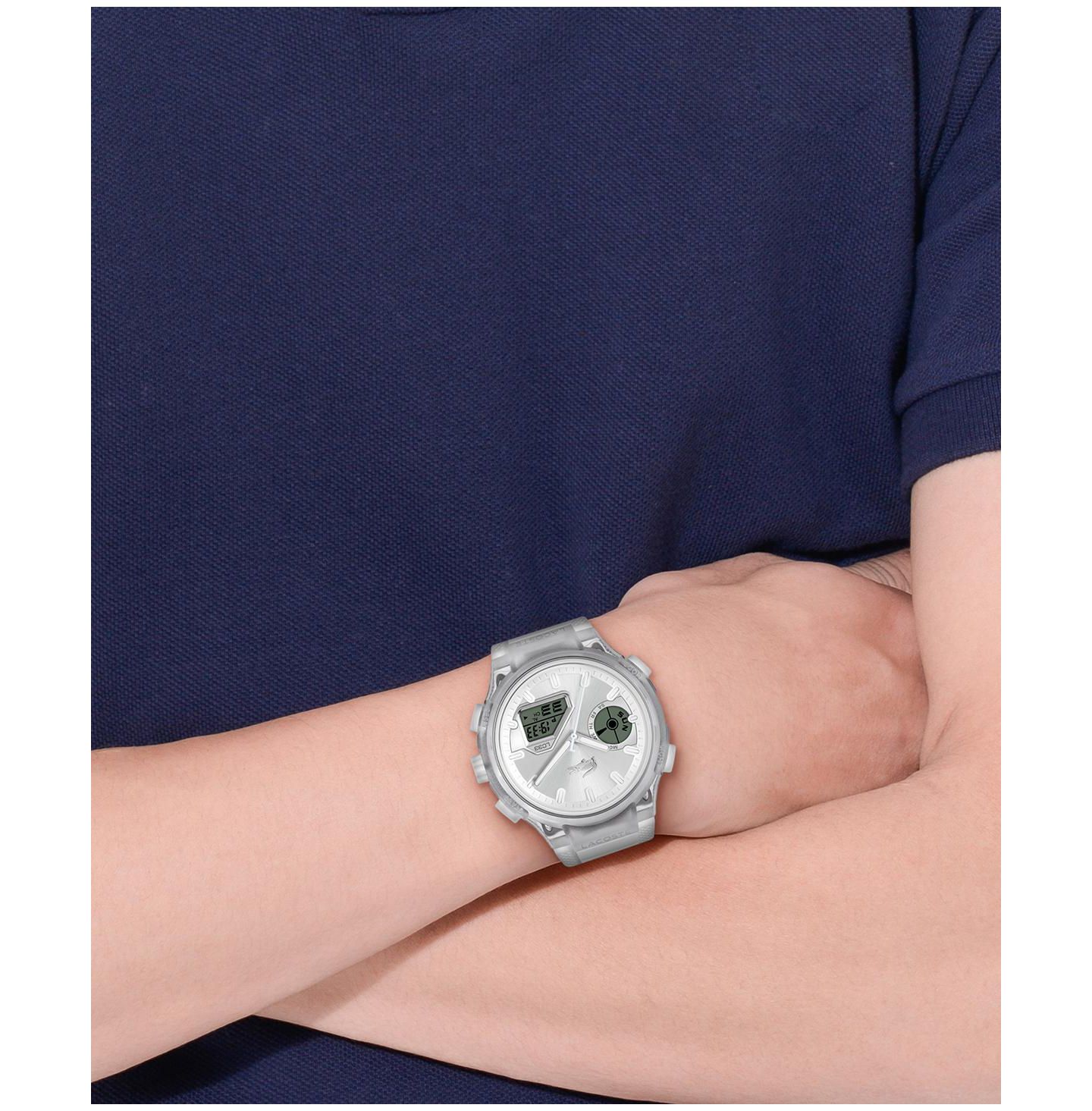Мужские часы Lacoste LC33 White Silicone Strap Watch, 44.8mm — фото 5