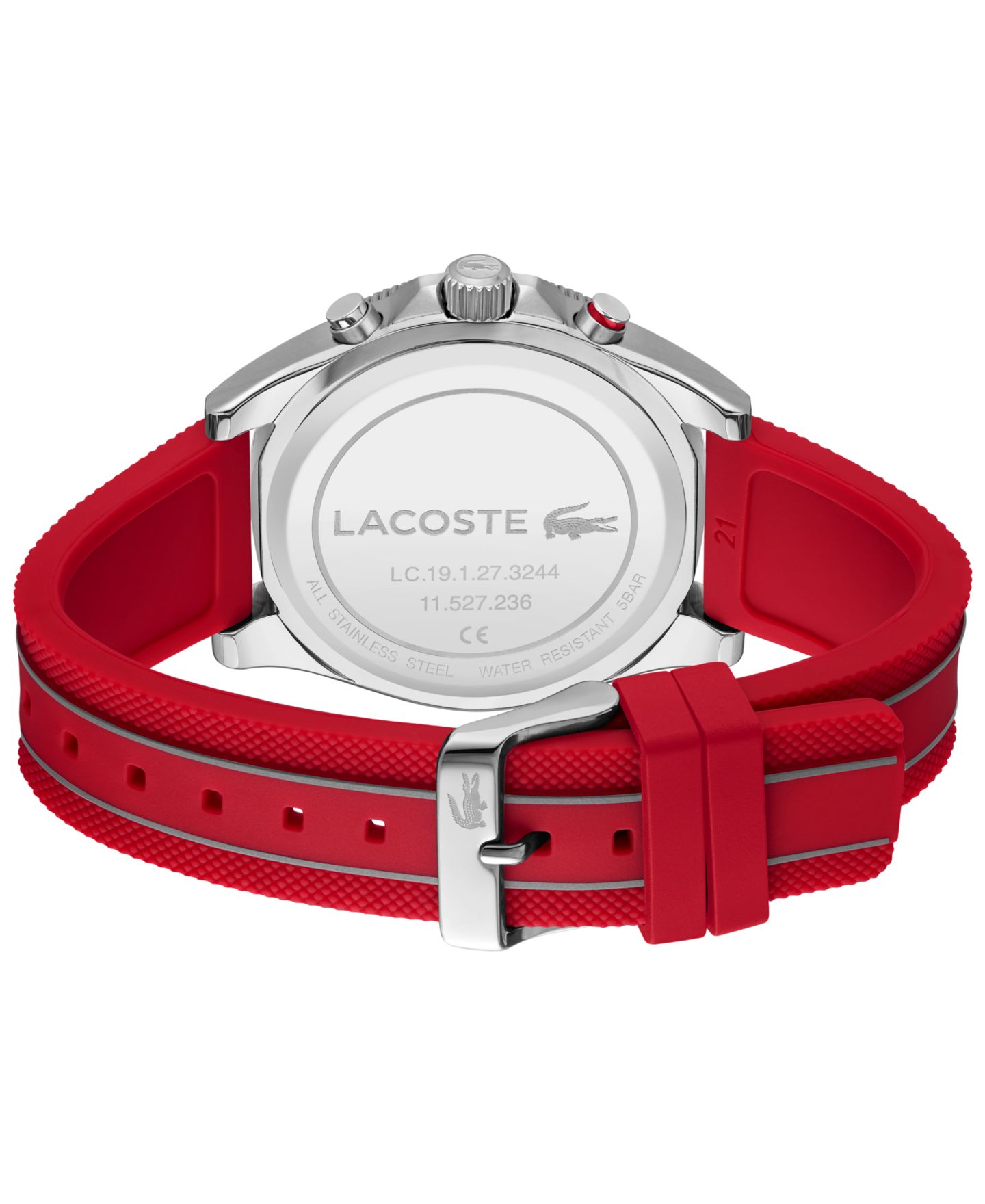 Мужские часы Lacoste Mainsail Red Silicone Strap Watch, 43mm — фото 3