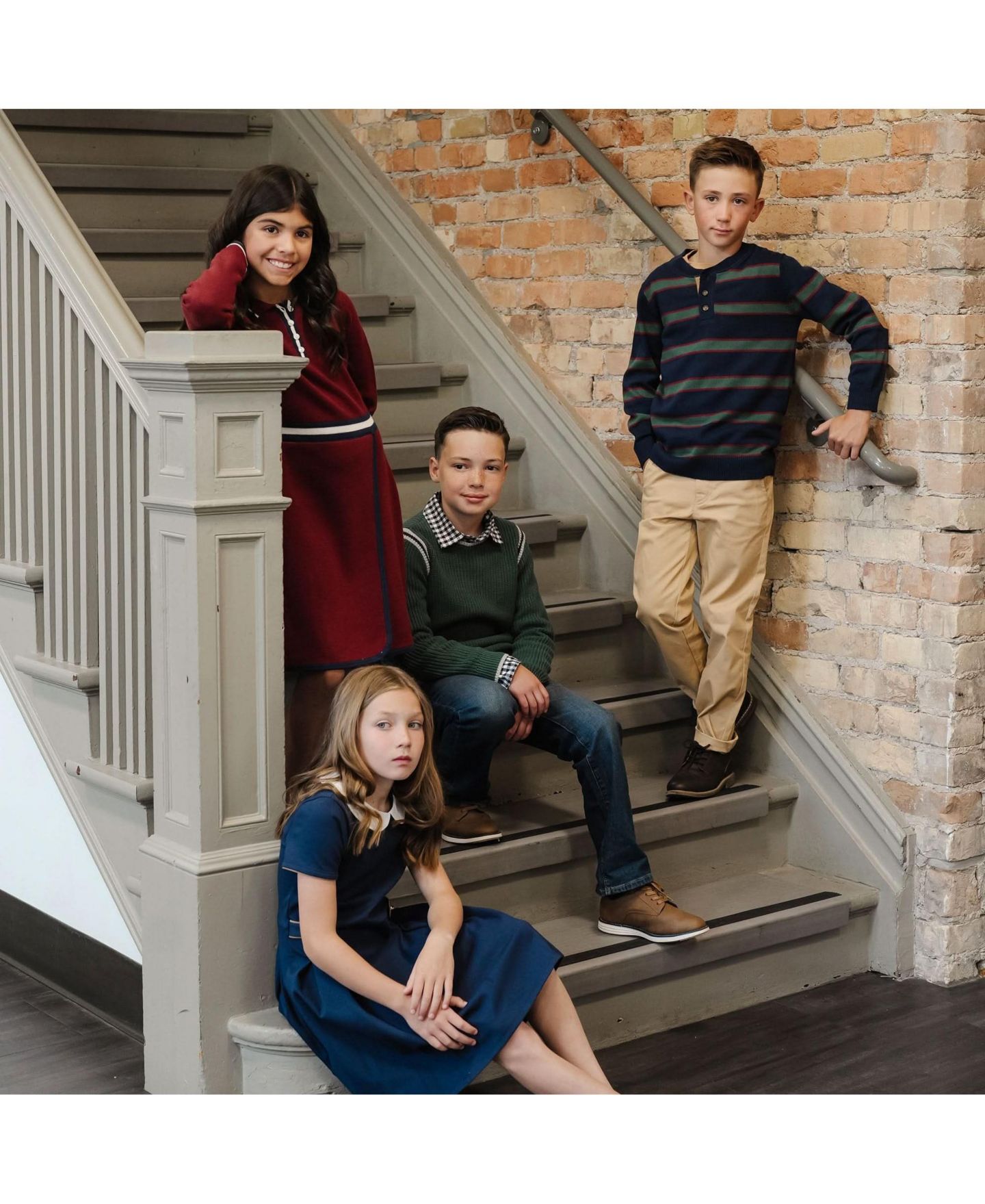 Платье Hope & Henry Long Sleeve Collared Henley Sweater Dress для девочек-малышей, цвет: Бордовый — фото 10
