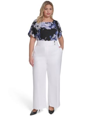 Plus Size Wide-Leg Mid-Rise Pants
