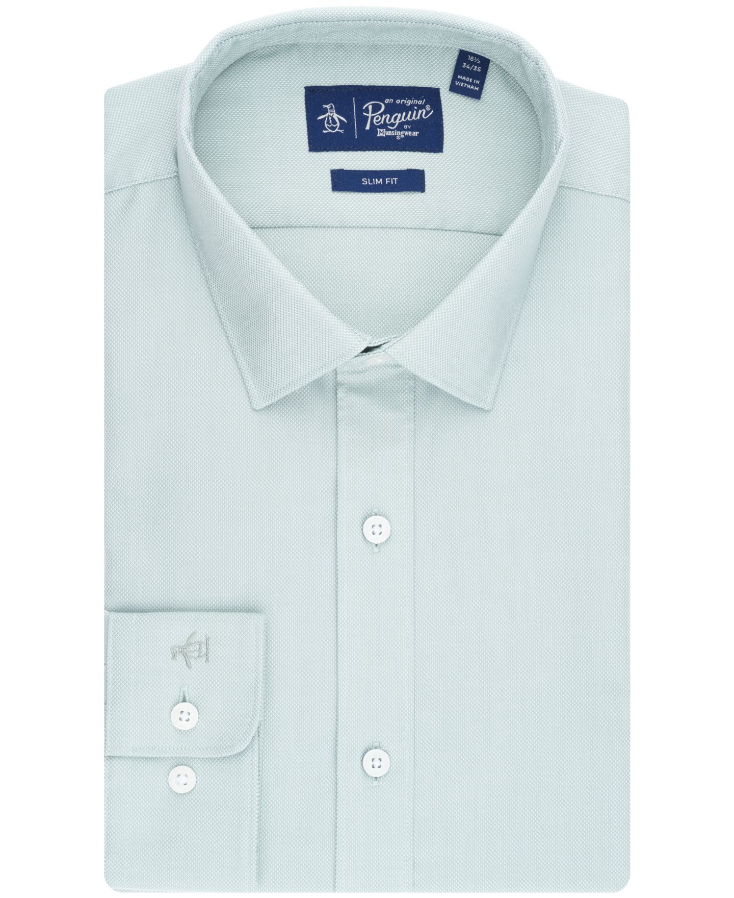 Мужская рубашка Original Penguin Pederson Spread Collar Oxford Dress Shirt, цвет: Светлый зелёный — фото 1