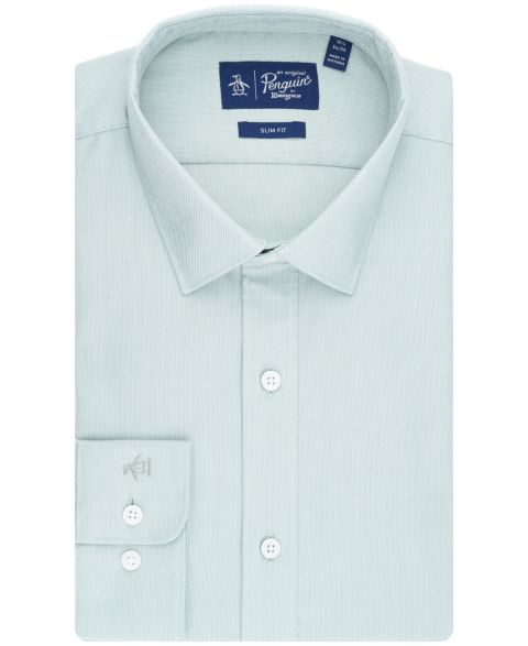 Мужская рубашка Original Penguin Pederson Spread Collar Oxford Dress Shirt, цвет: Светлый зелёный