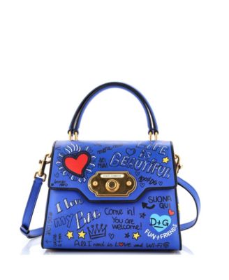 Small Welcome Top Handle Bag Printed Leather