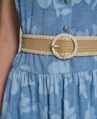 Women's Sleeveless Collared Burnout Dress