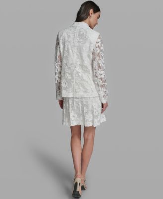 Women's Long-Sleeve Collared Laced Blazer