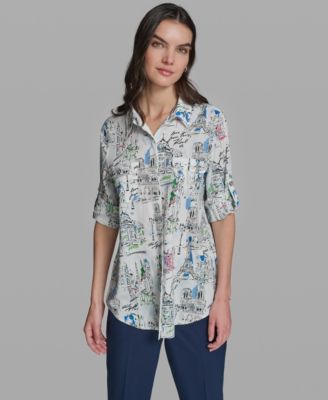 Women's Long-Sleeve Collared Shirt