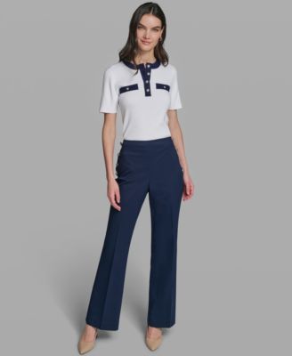 Women's Wide-Leg Mid-Rise Sailor Pants
