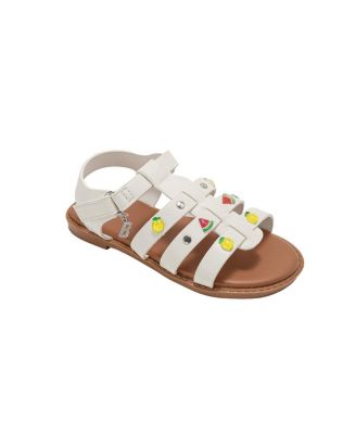 Girls Girl's  Fashion Sandals – Comfy Dressy Shoes with Fruit Accents, Studs, and Hanging  b  Charm