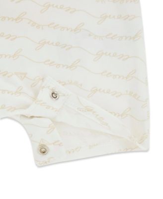 Baby Boys' Stretch Jersey All-Over Script Logo Print Romper