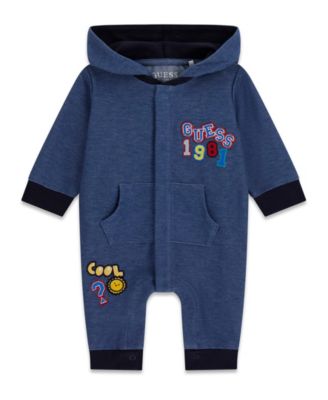 Baby Boys' Knit Denim Hooded Coverall